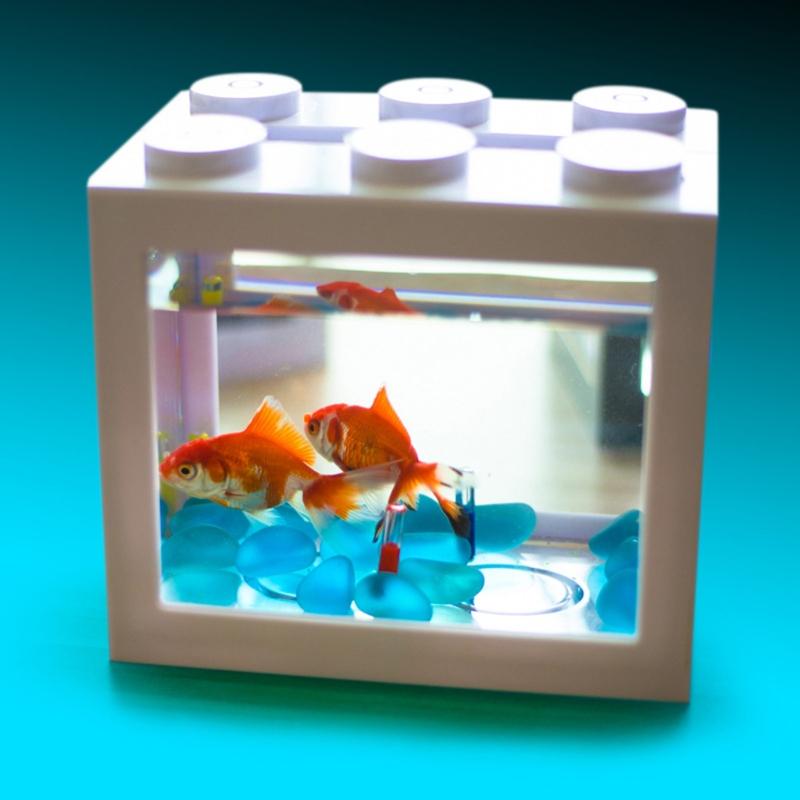 Buy Small Betta Fish Tank Plastic Fish Bowls Single Fish Aquariums Clear Stackable Cube Tanks