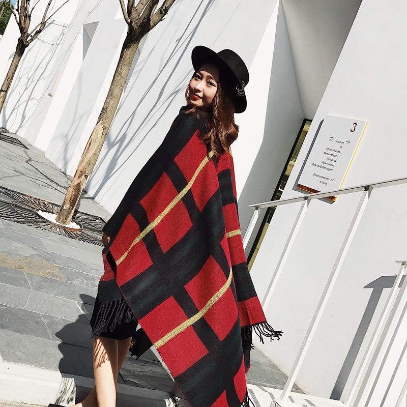 Autumn and Winter Scarf Women Thickened Warmth Doublesided Shawl