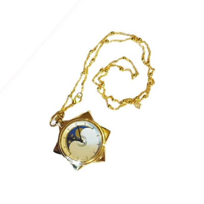 Buy Anime Sailor Moon Crystal Star Model Toy Pocket Gold Pocket Watch Necklace Metal Pendant at