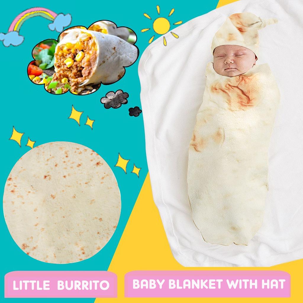 Buy Mexican Wrap Novelty Blanket Baby Flour Tortilla Swaddle Blanket