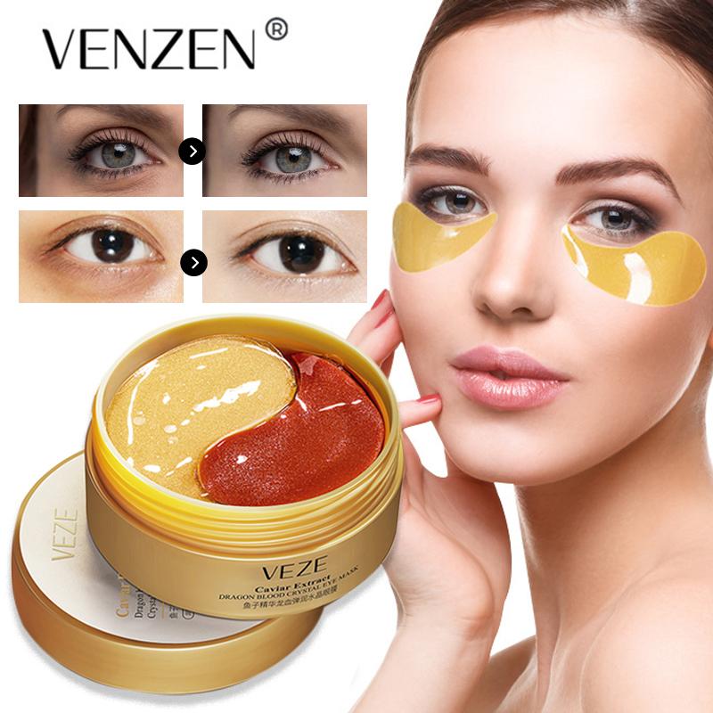 Cheap 60pcs Gold Collagen Eye Mask Face Anti Wrinkle Gel Sleep Gold Mask Eye Patches Caviar