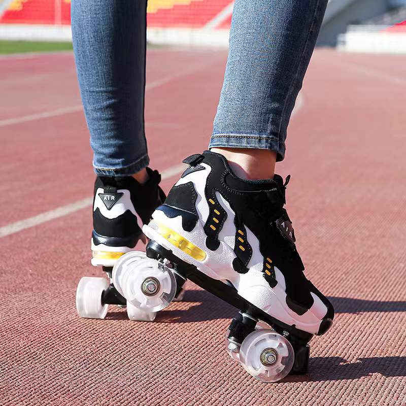 Cheap Adult Quad Roller Skates Skating Sliding Sneakers 4 Wheels