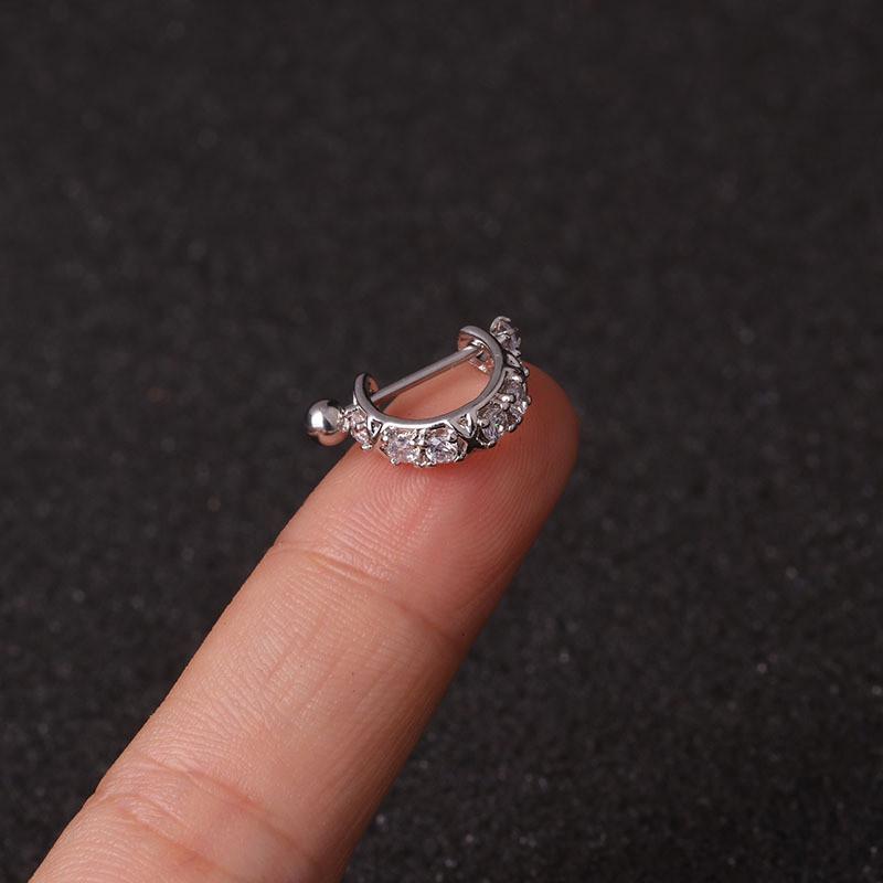 Buy 1Pc 0.8mm Stainless Steel Barbell With Cz Hoop Cartilage Helix Daith Rook Lobe Earring Ear