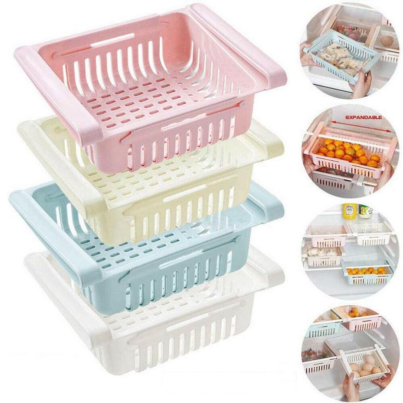 Cheap 1pc Fridge Drawer Basket Refrigerator Organizer Kitchen Rack