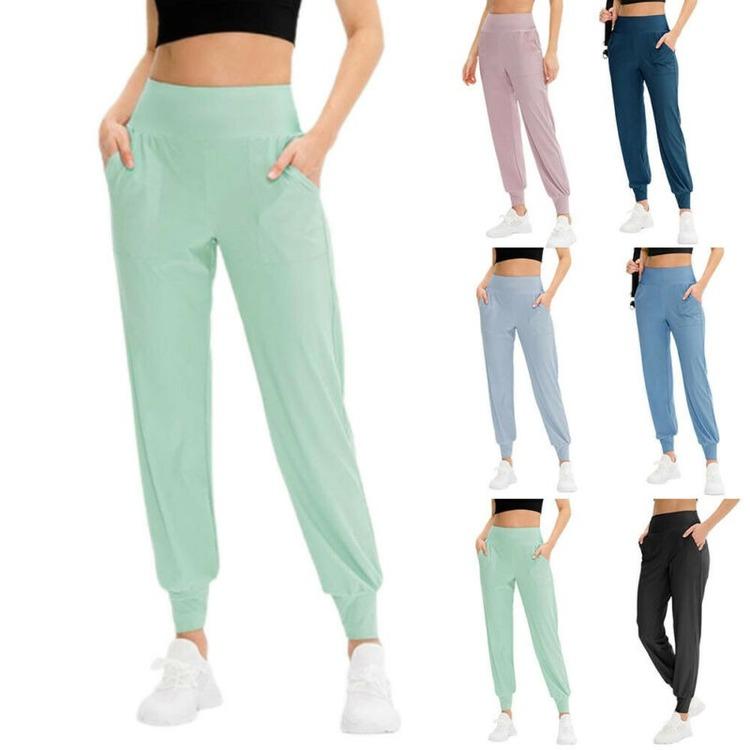 Cheap Women Yoga Pants Pockets Training Running Fitness Sports Gym