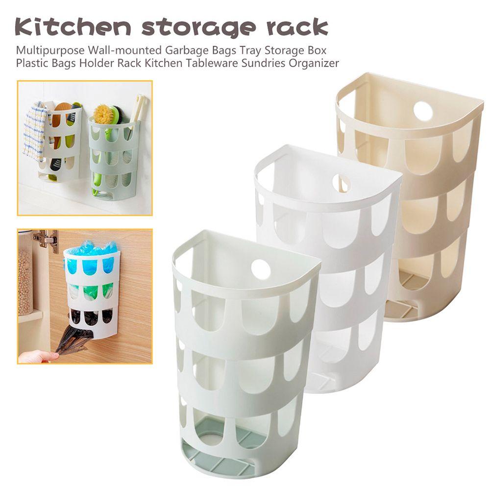 Cheap Multipurpose Sundries Rack Garbage Bags Plastic Bag Container Tableware Organizer Wall