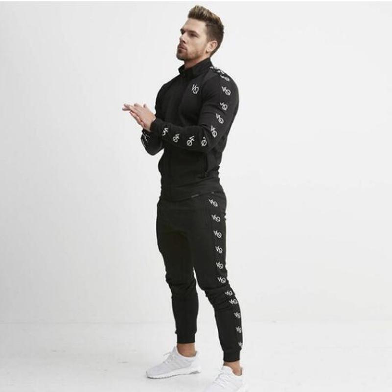 Buy Men Sportswear Fashion Sportswear Men's Gym Suit Letter Set Jogging