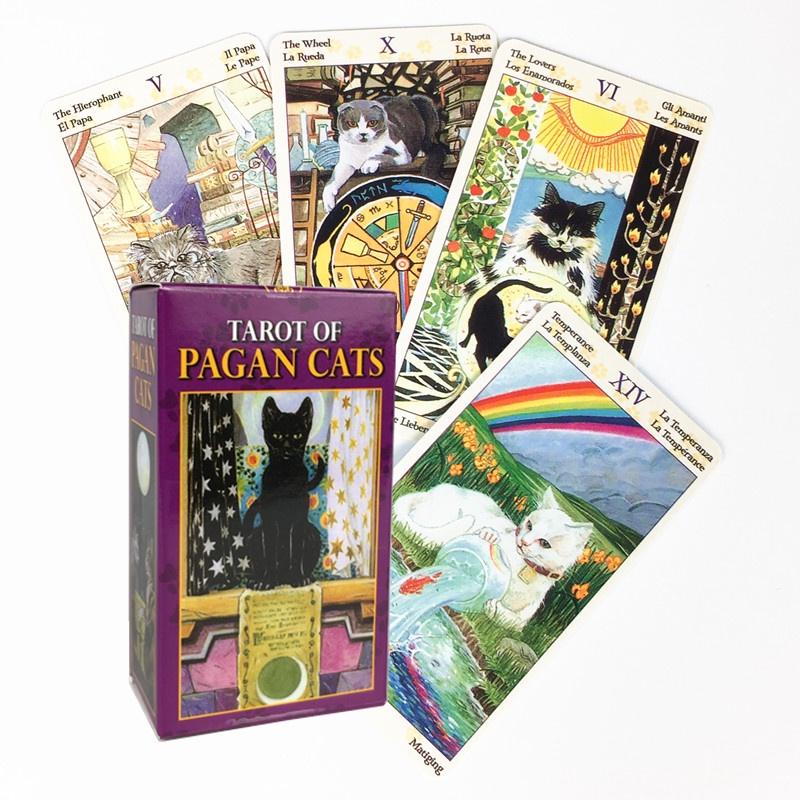Buy Tarot Cards Mini Size Tarot of Pagan Cats All English Tarot Board