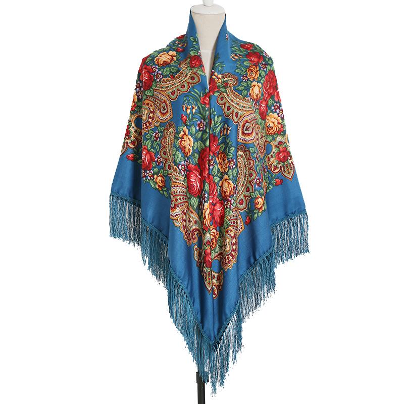 Buy Women Russian Scarf Square Blanket Shawl Ladies Fringed National