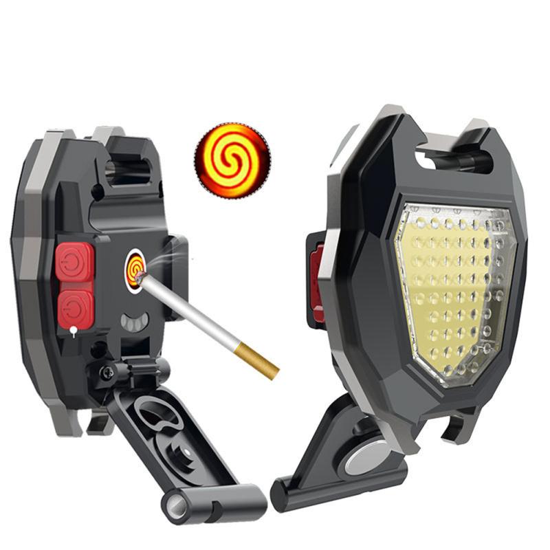 Outdoor Mini Keychain Light With Corkscrew Cigarette Lighter Portable