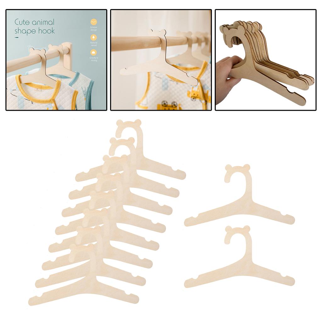 10Pcs/5Pcs Wood Baby Clothes Hangers Hanging Racks for Children 5