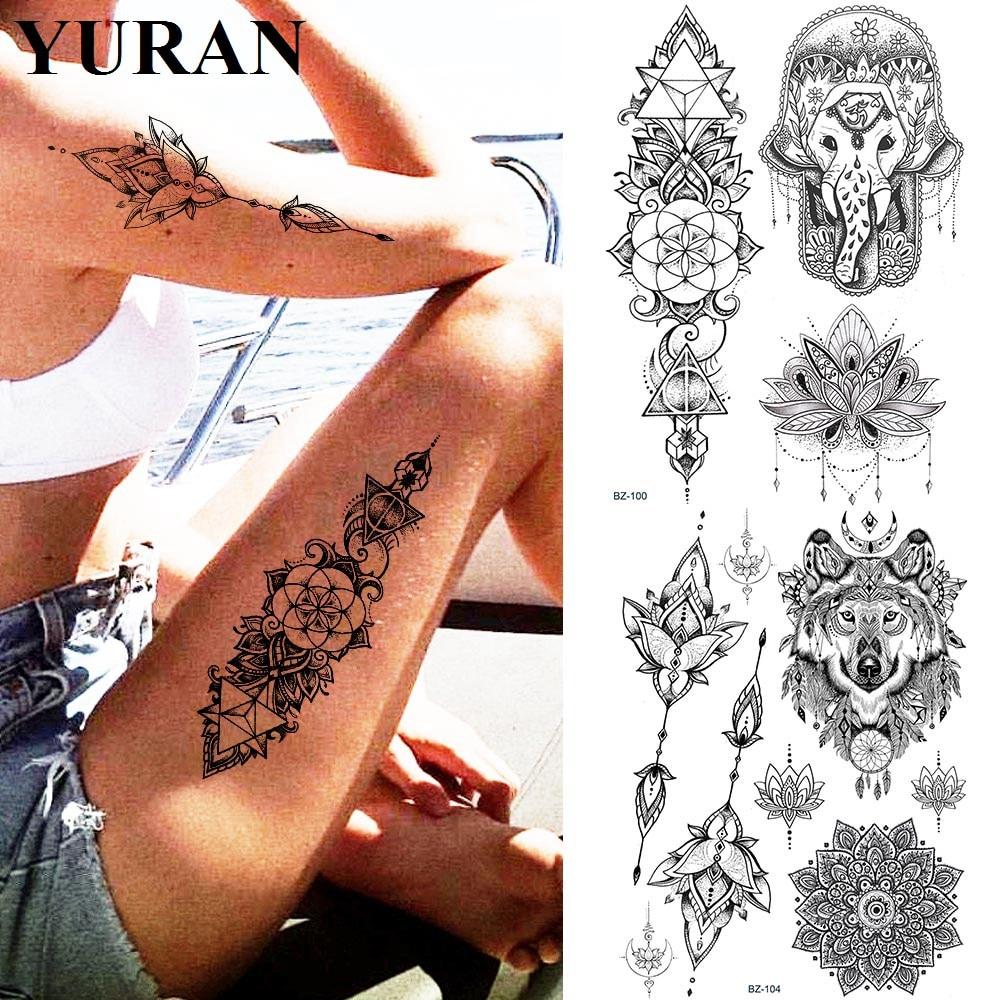 Yuran Bracciale Bracciale Nero India Genasha Lotus Tatuaggi Falsi Donne Temporanee Gamba Braccio Tatuaggio Adesivo Corpo Impermeabile Tatto Decalcomania Acquista In Modo Economico — Spedizione Gratuita, Recensioni Reali Con Foto — Joom 1000_x_1000_jpg