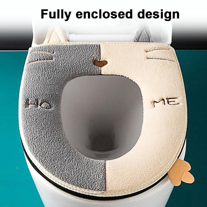 Cheap Winter Warm Toilet Seat Cover Cartoon Cotton Wool Closestool Mat