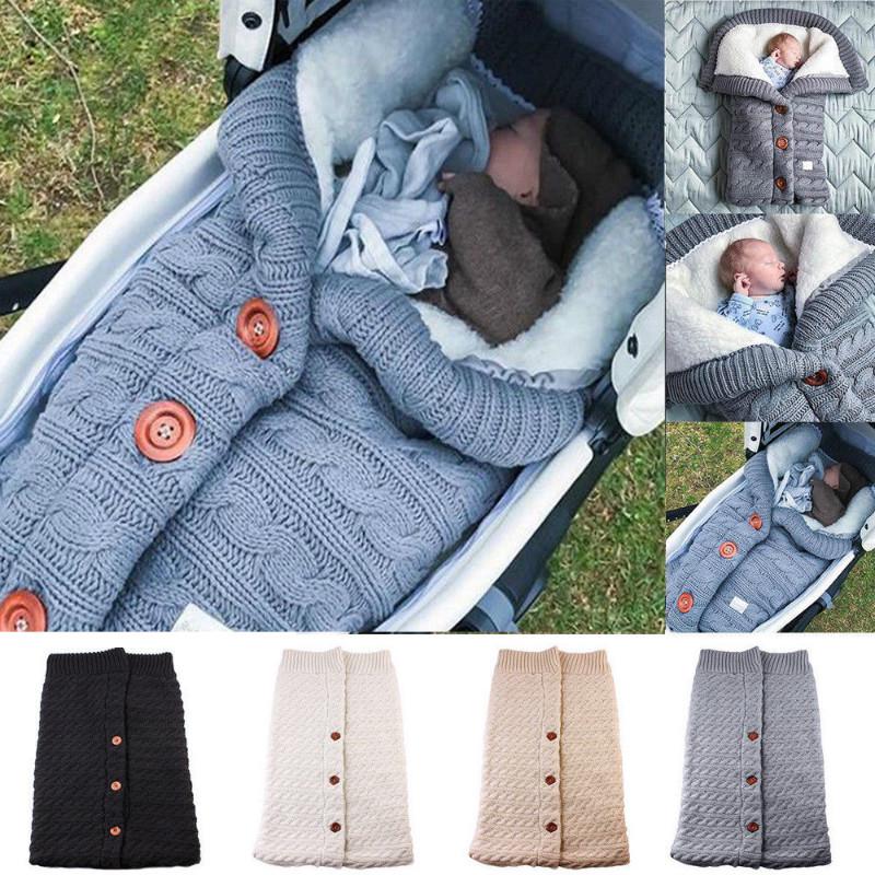 Buy Newborn Baby Knit Infant Swaddle Wrap Swaddling Blanket Winter Warm