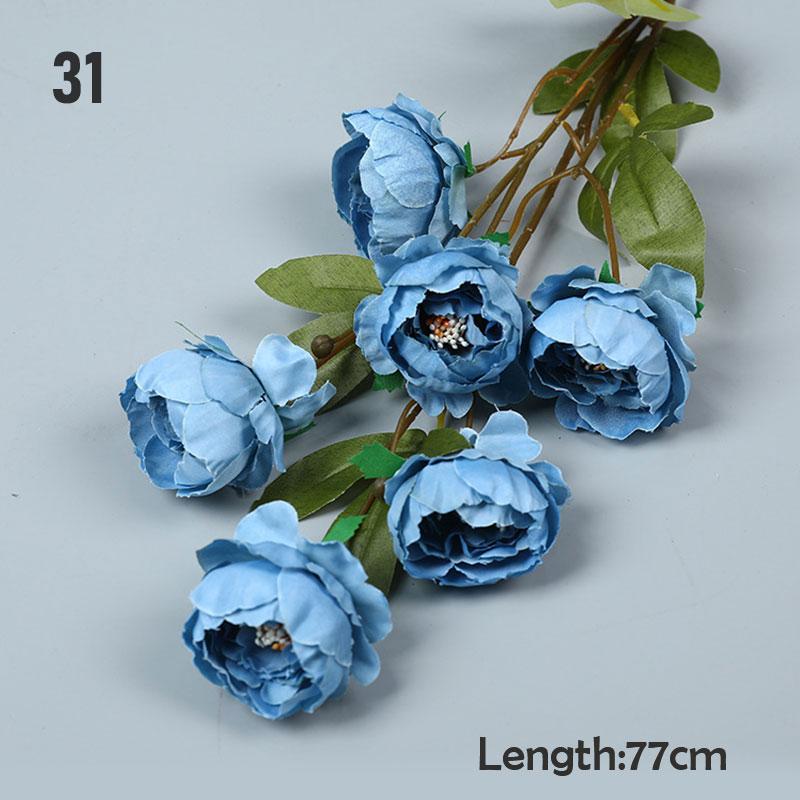 Buy 1PC Bridal Bouquet Combination Bouquet Silk Cloth Flower Fog Blue Fake Flowers Artificial