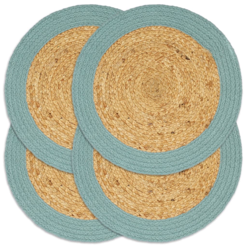 Buy Placemats 4 pcs Natural and Green 38 cm Jute and Cotton at