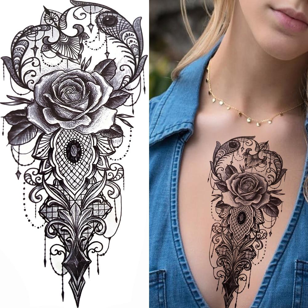 Compre Tatuagem Temporária Tribal De Elefante Indiano Ganesha Para Mulheres Homens Adultos Falso Tattoo Sticker Lotus Tree Black Tatoo Barato — Frete Grátis, Avaliações Reais Com Fotos — Joom 1000_x_1000_jpg