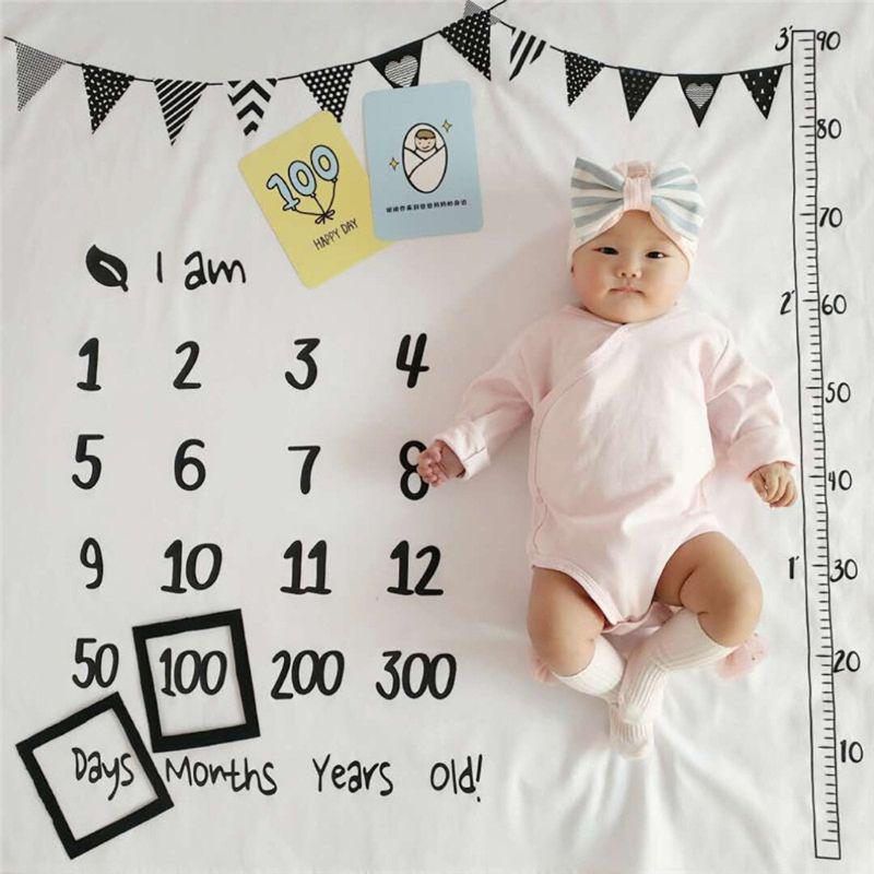 Buy Baby Milestone Blankets Muslin Photography Background Props Swaddle