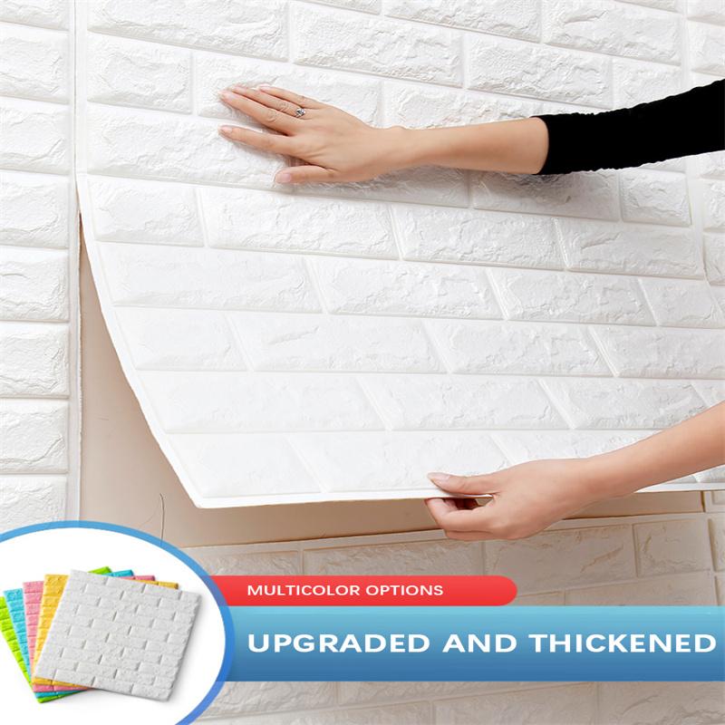 Buy PE Foam 3D Wallpaper DIY Wall Stickers Wall Decor Embossed Brick