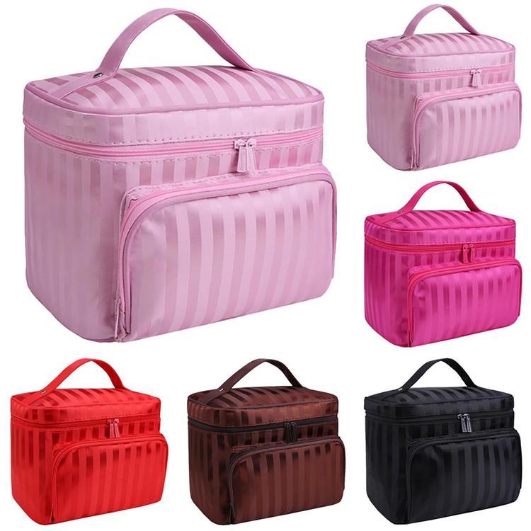 Buy Women Solid Color Cosmetic Bag Makeup Bag Multifunction Washable Toiletry Make Up Organizer