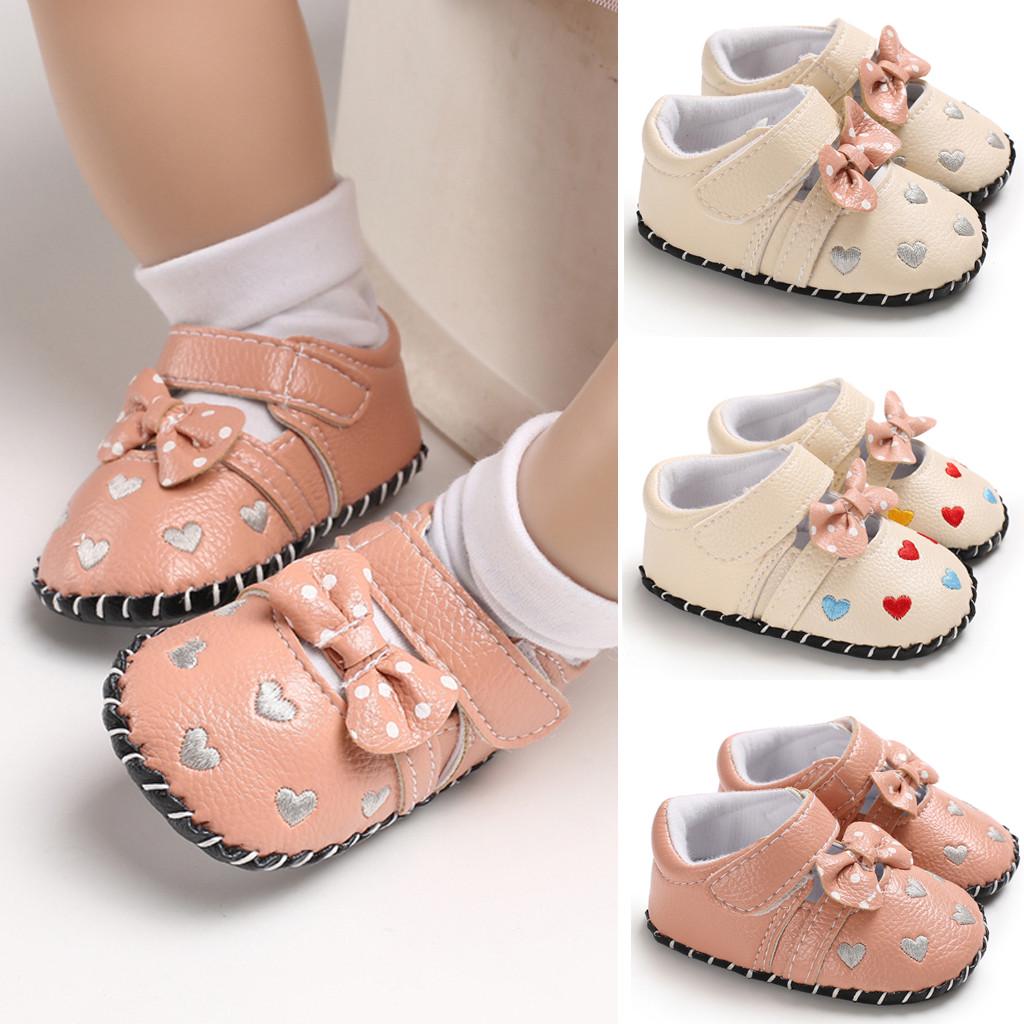 Buy Infant Baby Girls Soft Sole Love Bow Princess Single Shoes at affordable prices — free