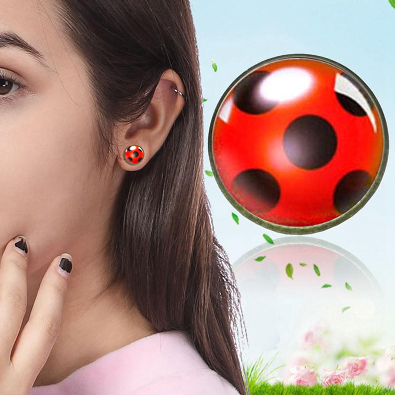 Buy Fashion Miraculous Ladybug Stud Earrings Cosplay Lady Bug Circle