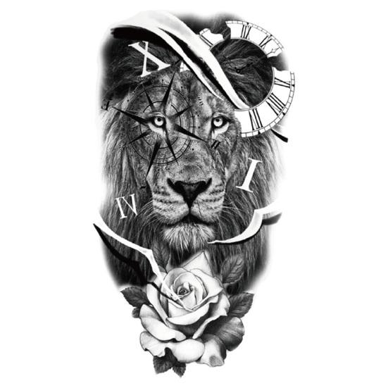 Buy 12Pcs/Set Black Liontemporary Tattoos For Men Women Kids Boys Tiger Compass Tattoo Sticker Realistic Fake Animal Transferable Tatoos Paper At Affordable Prices — Free Shipping, Real Reviews With Photos — Joom 551_x_551_jpg