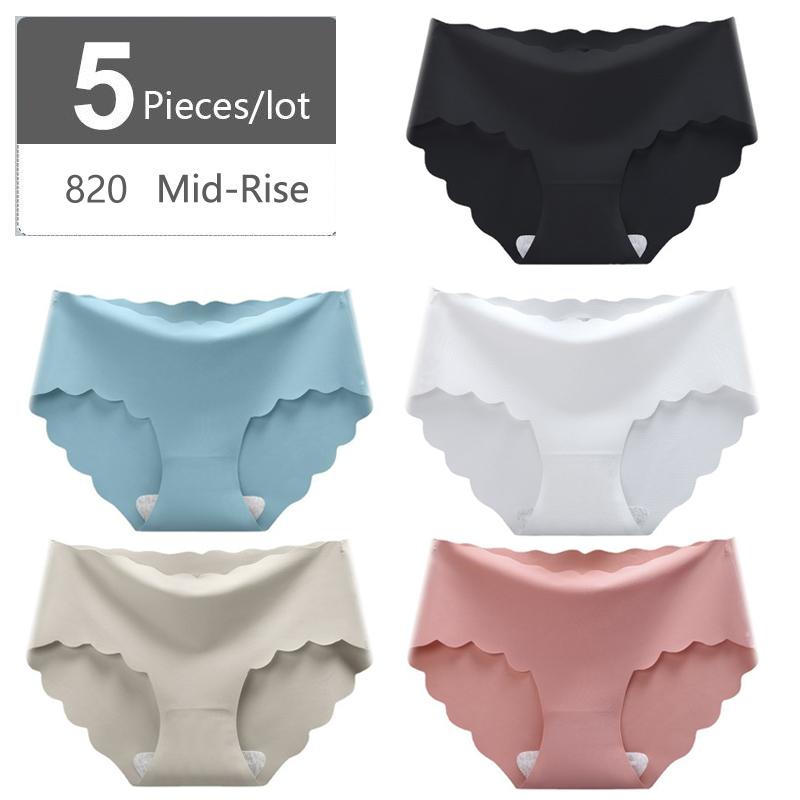 Купить Женские бесшовные трусики, шелковое нижнее белье, 5 шт./компл