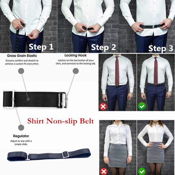 Yakın ShirtStay En İyi Gömlek Kalır Siyah Tuck It Kemer Tucked Mens