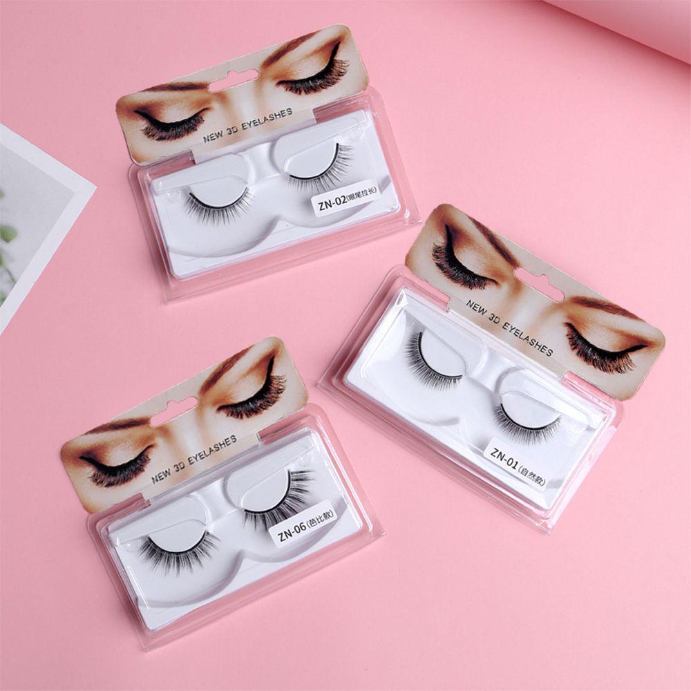 Cheap 1 Pair Reusable SelfAdhesive False Eyelashes Natural Wispy Mink