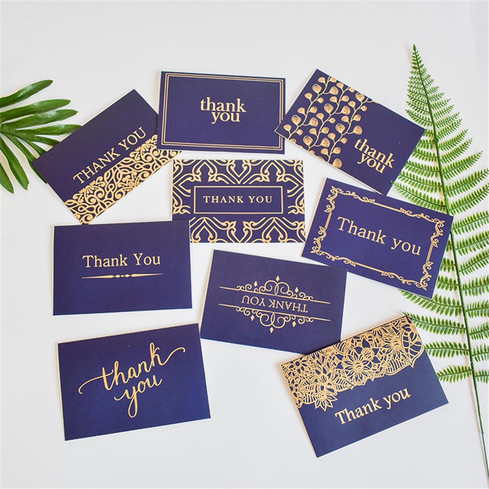 Buy Thank You Cards Bulk Notes Navy Blue & Gold Blank Note Cards with