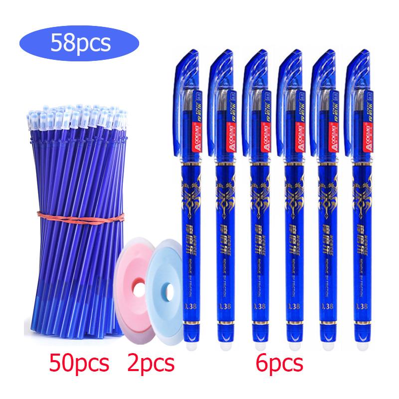 Cheap Erasable Gel Pen Set Washable Handle 0.5mm Blue Black Ink Writing Gel Pens for School