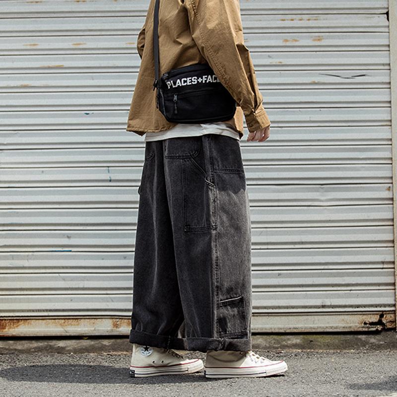 Cheap 2023 Oversized Streetwear Multipocket Jeans Cargo Pants Plus