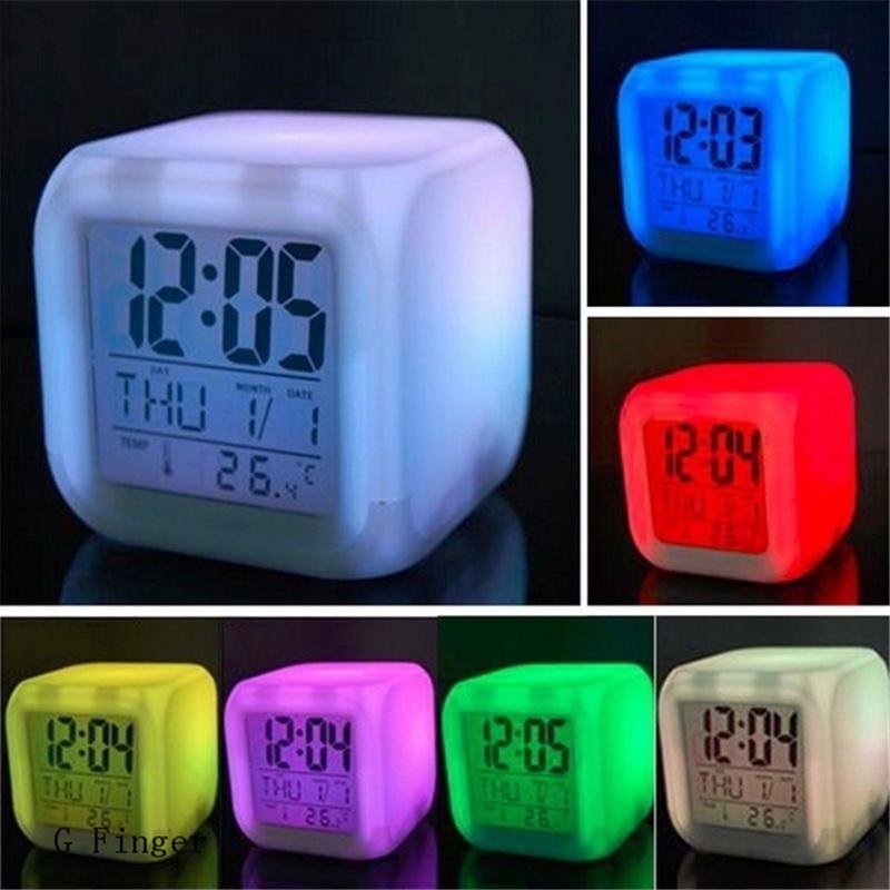 Fortnite LED Nightlight Alarm Clock Colorful Digital Clock Kid 7Colors