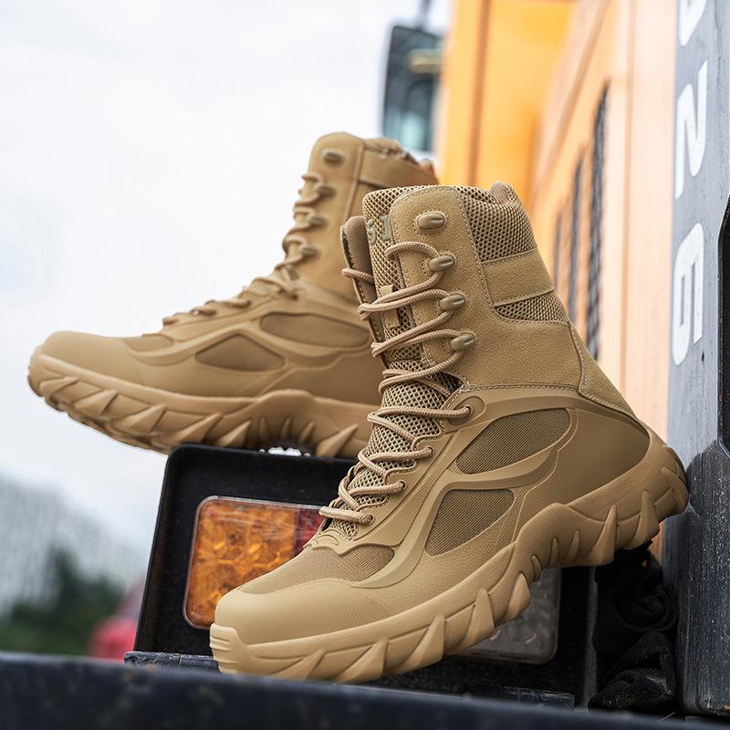Buy 2021 New Male High Top Outdoor Boots Military Boots Desert Shoes