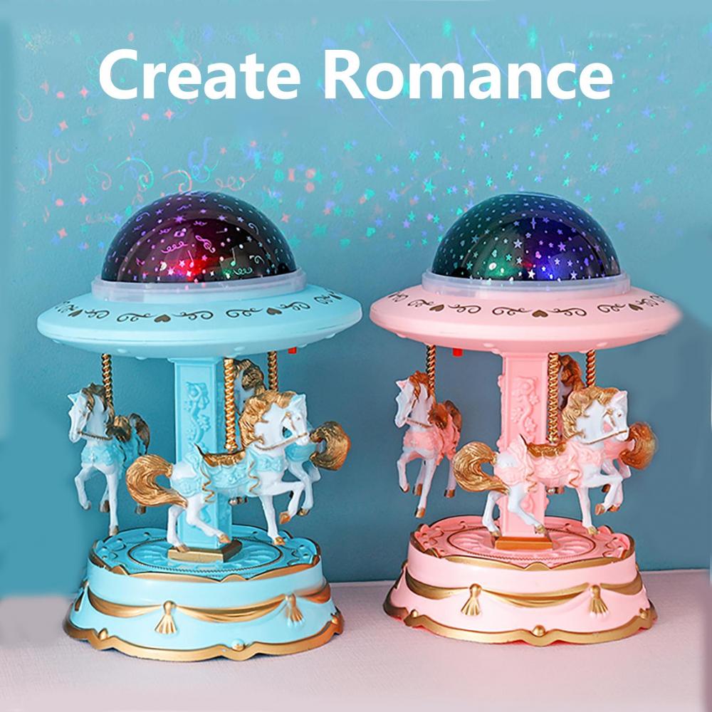 Buy Romantic Carousel Music Box Color Changing LED Lights Musical Boxes