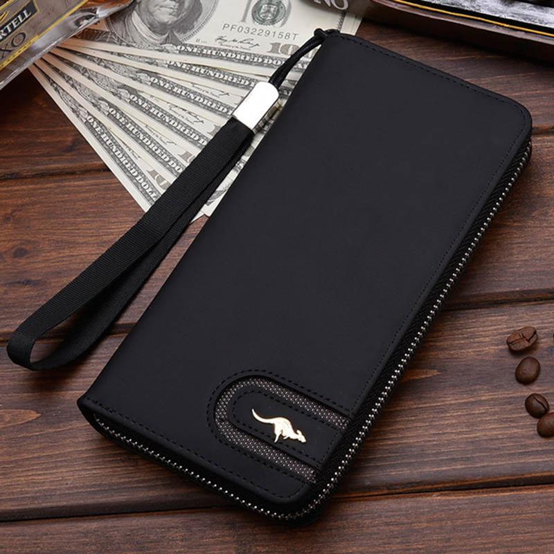 Cheap Men Leather Wallet High Quality Zipper Wallets Men Long Purse Joom