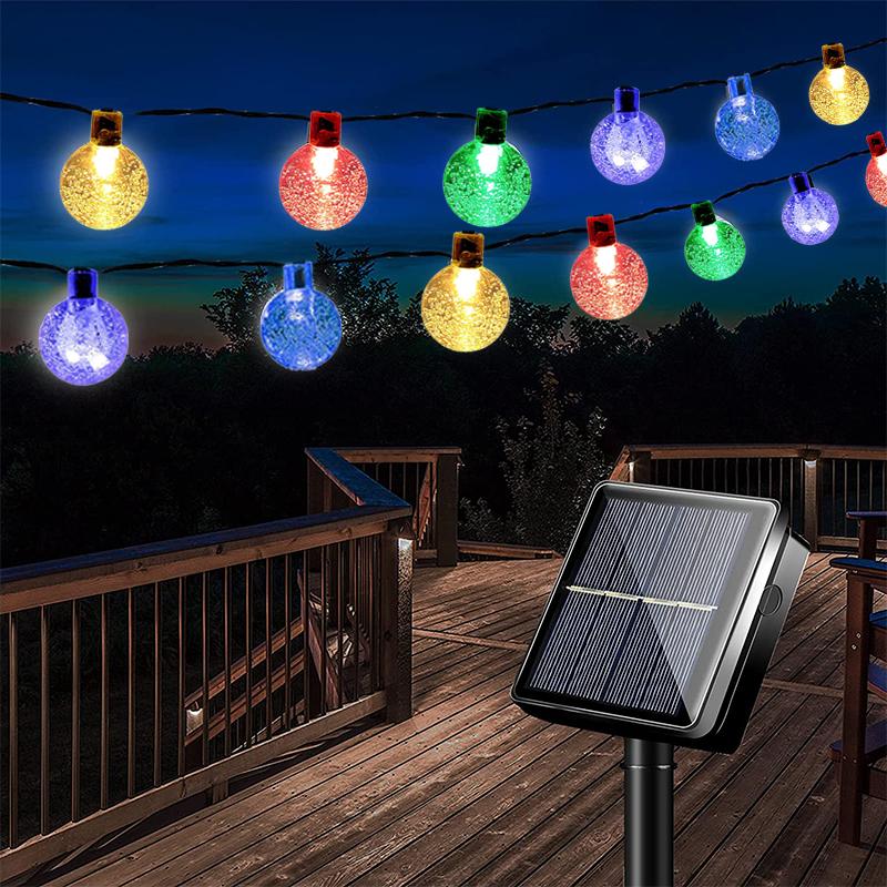 Cheap 6M Solar Lamp Crystal Ball LED String Lights Flash Waterproof Fairy Light Outdoor Garden