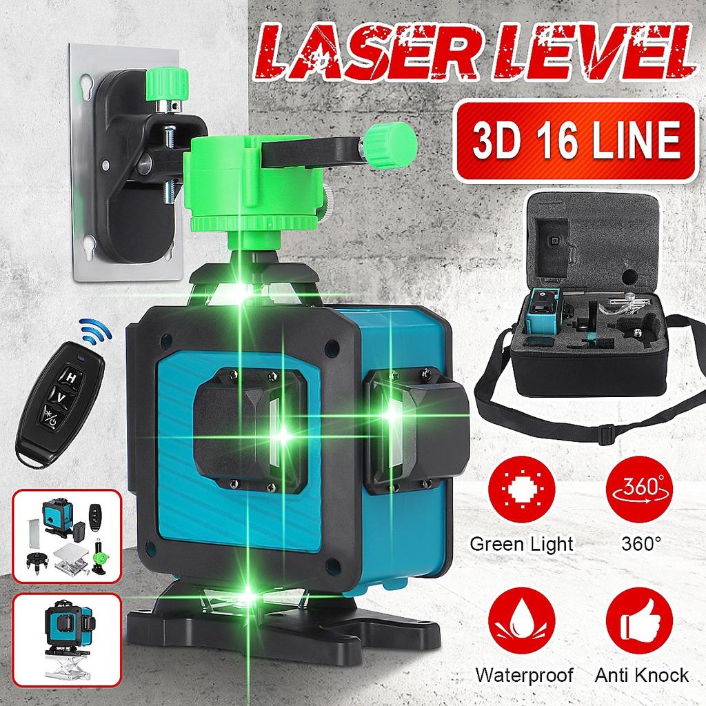 LCD 16 Line Laser Level 3D 360° Kreuzlinienlaser Cross