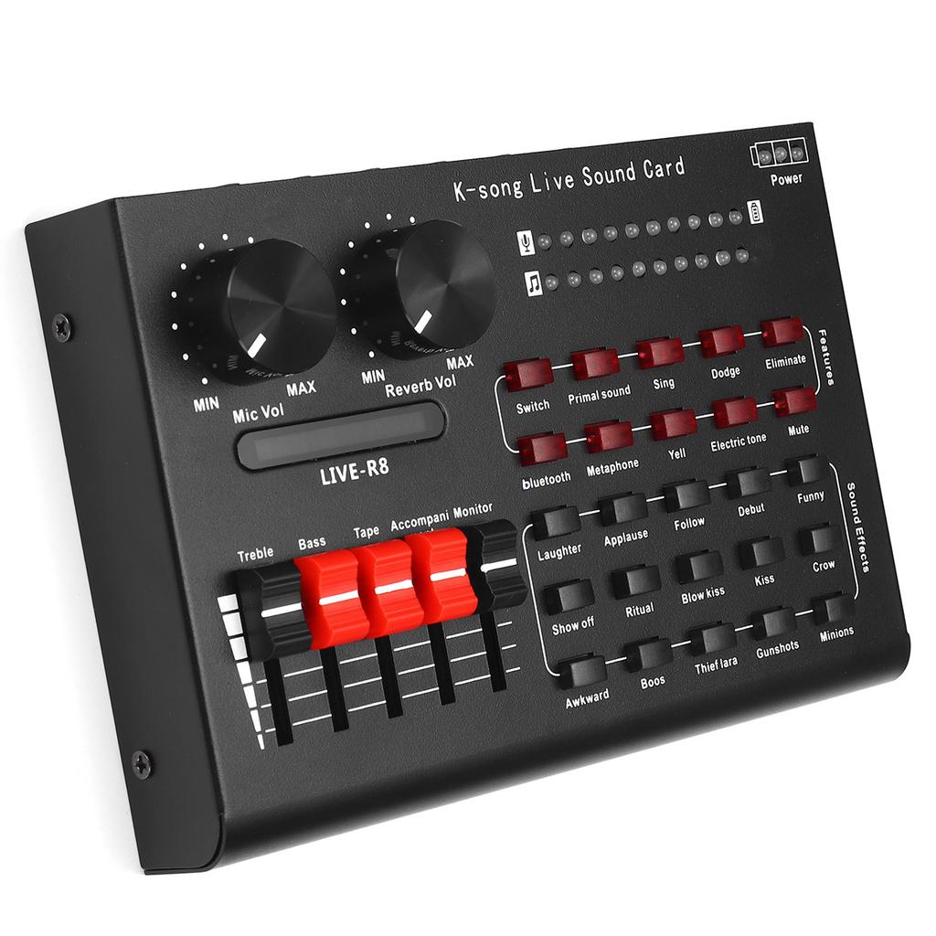 Buy 15 Sounds Effect bluetooth Live Sound Card Audio Mixers cast