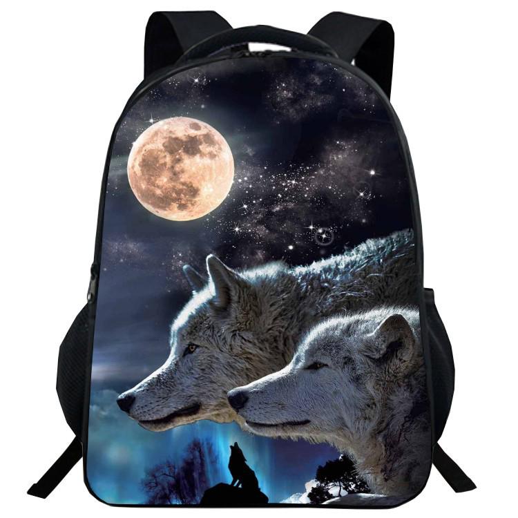 Buy 7 Style Blue Wolf School Backpack for Teenage Boys Girls Children