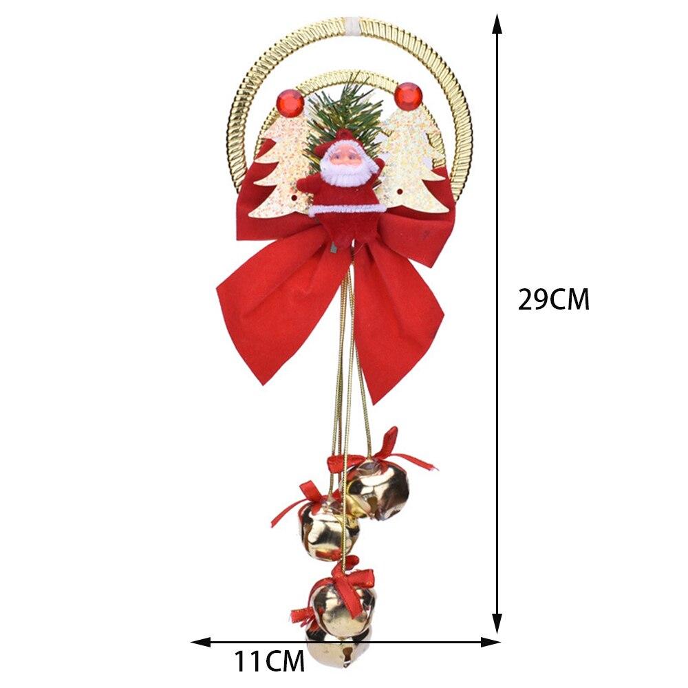 💰Kjøp 1pc Christmas Bowknot Double Bell Ornament Xmas Tree Door Hanging