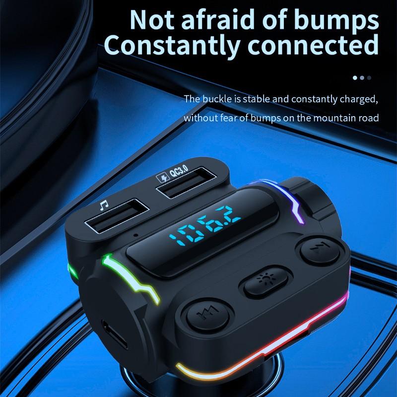 Buy Car Bluetooth 5.0 Hands Free FM Transmitter Dual USB Fast Charger
