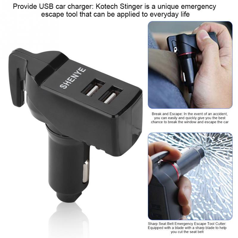 Multi Function Emergency Escape Tool Dual Port Usb Quick Charge 2 4a Car Charger Buy At A Low Prices On Joom E Commerce Platform