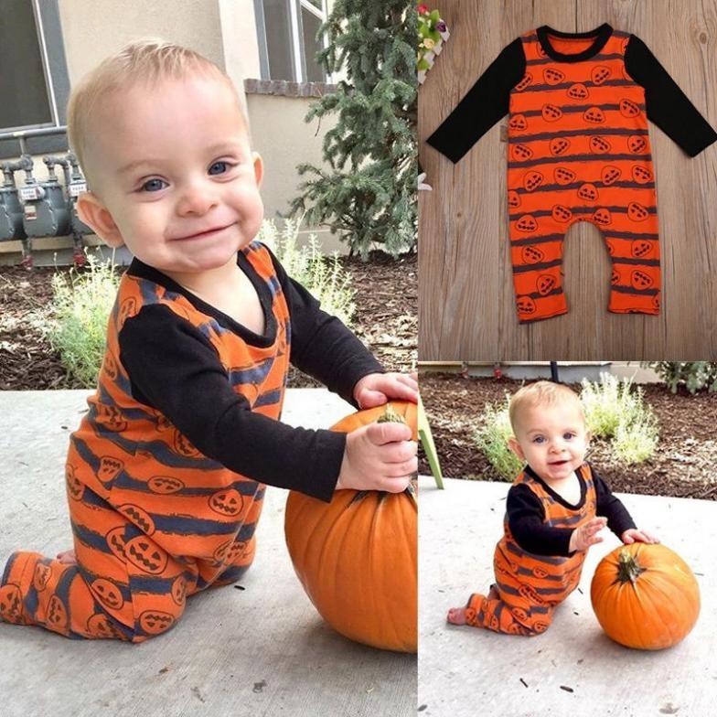 Buy Cute Newborn Baby Boy Halloween Costume Pumpkin Romper Bodysuit Jumpsuit Outfits at