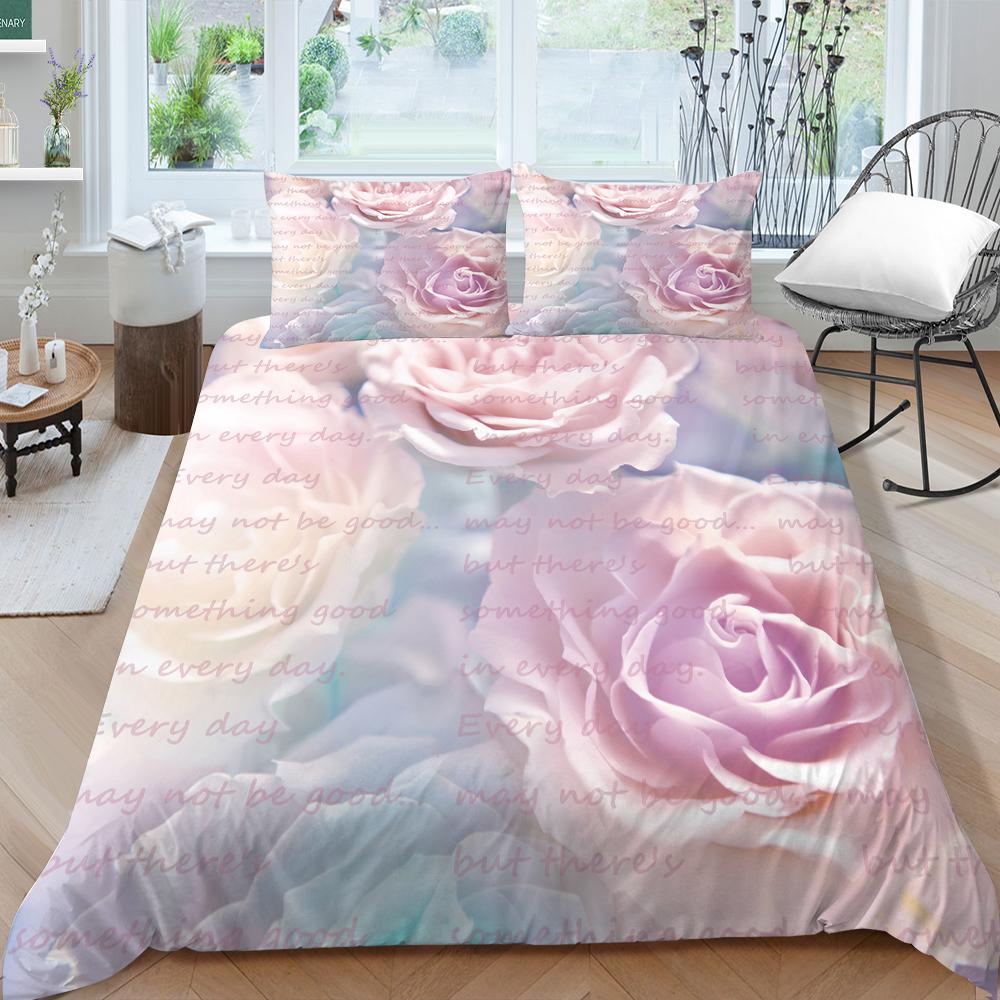 Buy Romatic Duvet Cover Set King Size Bedding Rose Printed Home