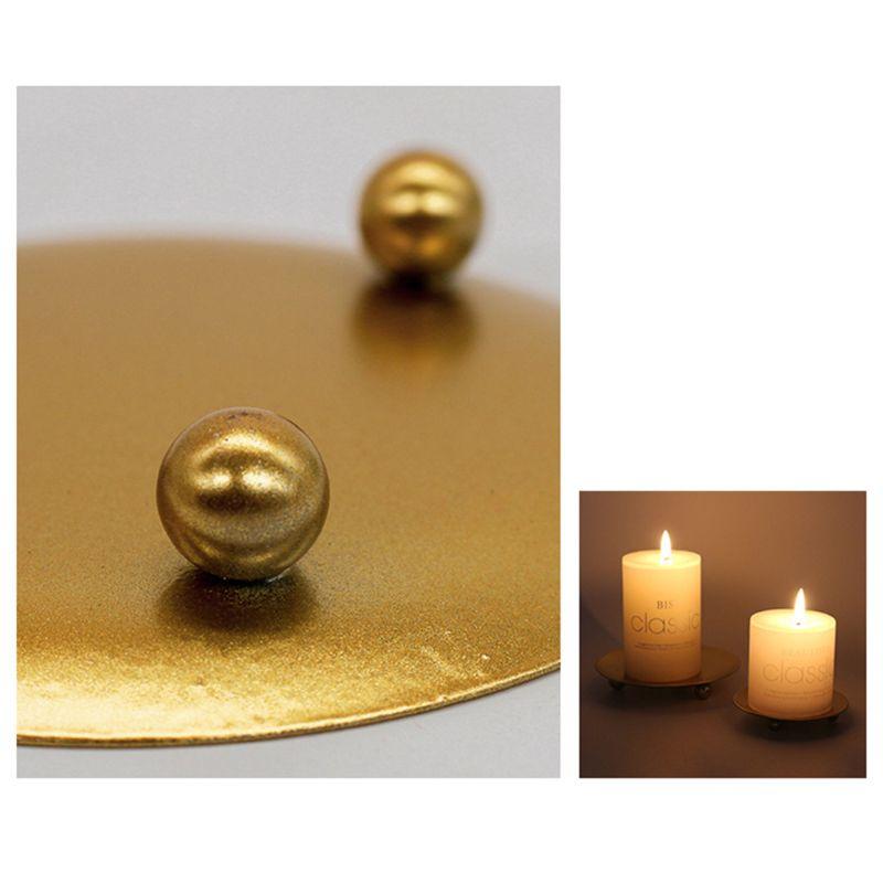 Buy 3pcs Rustic Wrought Iron Plate Candle Holder Stand Candelabrum for