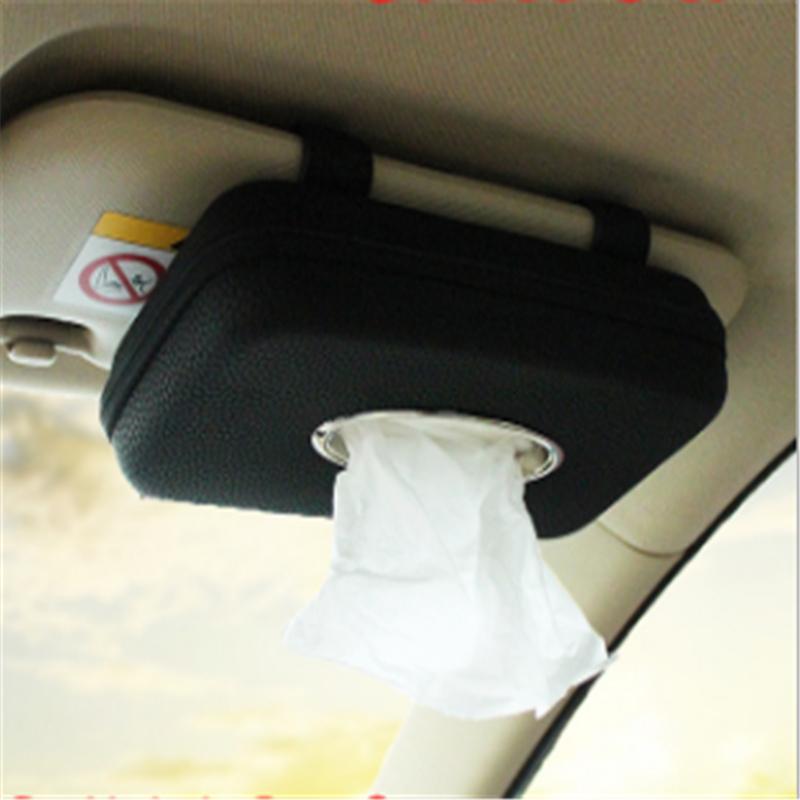 Buy Fashion Visor Type PU Leather Car Tissue Box Napkin Holder Car