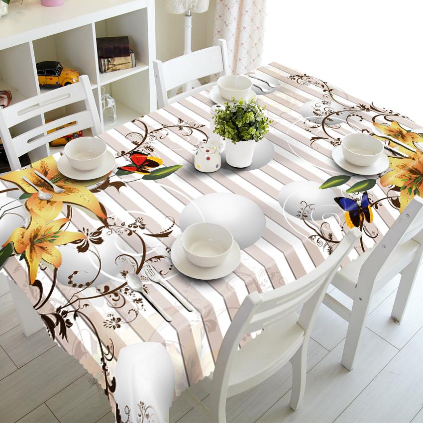 Cheap Tablecloth Flower Pattern Waterproof Dinning Table Cover Wedding