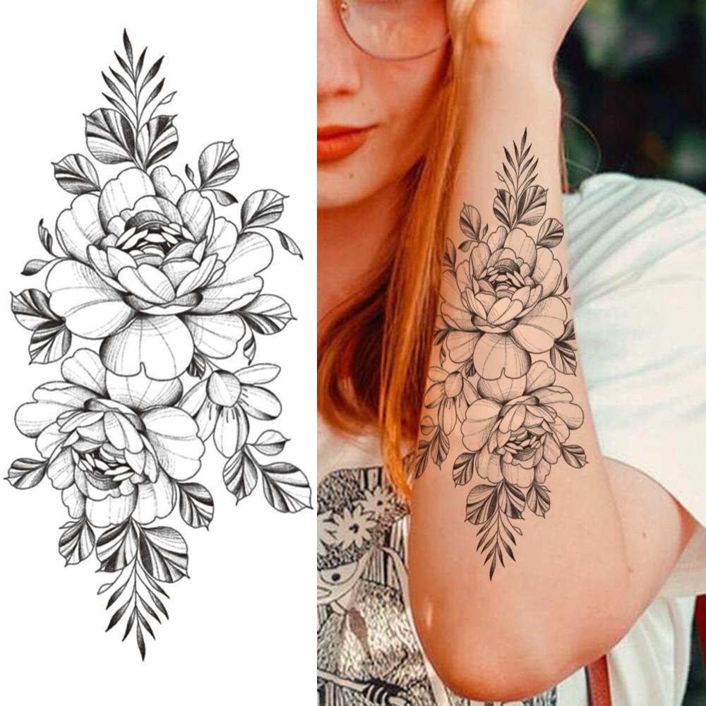 Nero 3D Peony Falso Adesivo Tatuaggio Per Le Ragazze Donne Realistico Rose Dahlia Tatuaggi Temporanei Moda Avambraccio Tatoos Impermeabile Acquista In Modo Economico — Spedizione Gratuita, Recensioni Reali Con Foto — Joom 1000_x_1000_jpg